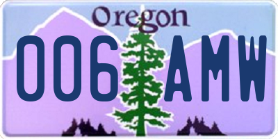 OR license plate 006AMW