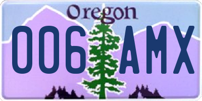 OR license plate 006AMX