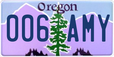 OR license plate 006AMY