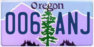 OR license plate 006ANJ