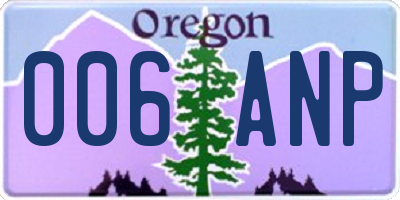 OR license plate 006ANP