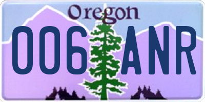 OR license plate 006ANR