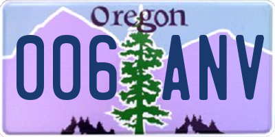 OR license plate 006ANV