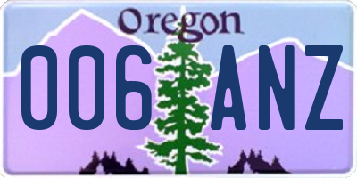 OR license plate 006ANZ