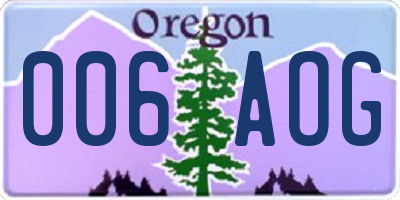 OR license plate 006AOG