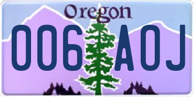 OR license plate 006AOJ