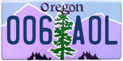 OR license plate 006AOL