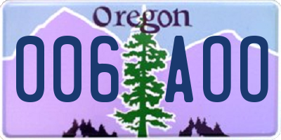 OR license plate 006AOO