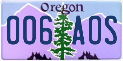 OR license plate 006AOS