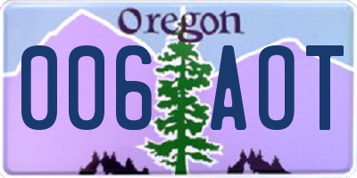 OR license plate 006AOT