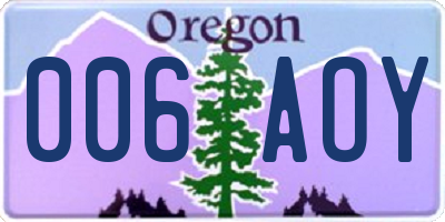 OR license plate 006AOY