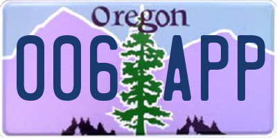 OR license plate 006APP