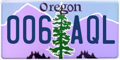 OR license plate 006AQL