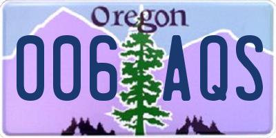 OR license plate 006AQS