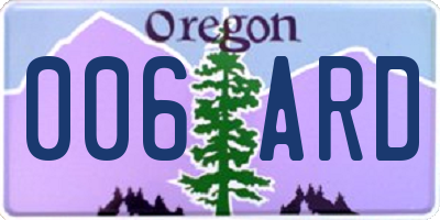 OR license plate 006ARD