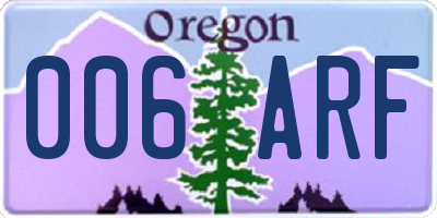 OR license plate 006ARF