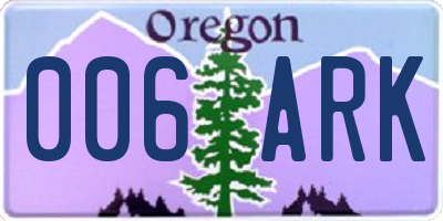 OR license plate 006ARK