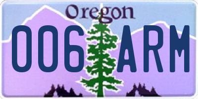 OR license plate 006ARM