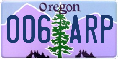 OR license plate 006ARP