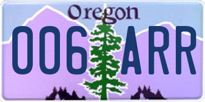 OR license plate 006ARR