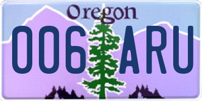 OR license plate 006ARU