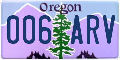 OR license plate 006ARV