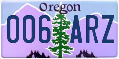 OR license plate 006ARZ