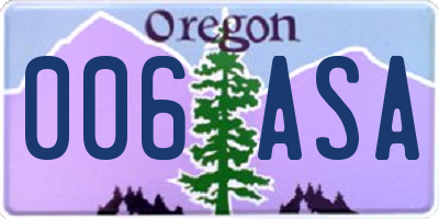 OR license plate 006ASA