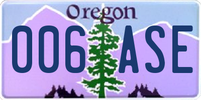 OR license plate 006ASE