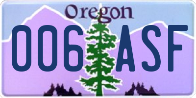 OR license plate 006ASF