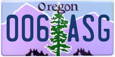 OR license plate 006ASG
