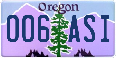 OR license plate 006ASI