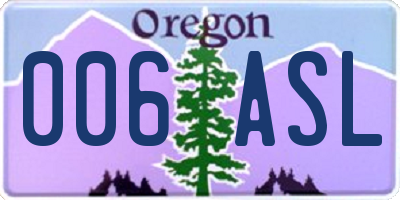OR license plate 006ASL