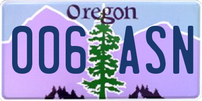 OR license plate 006ASN