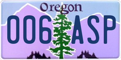 OR license plate 006ASP