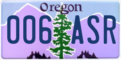 OR license plate 006ASR