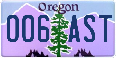 OR license plate 006AST