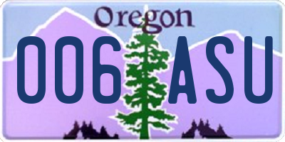 OR license plate 006ASU