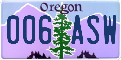 OR license plate 006ASW