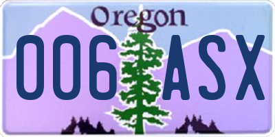 OR license plate 006ASX