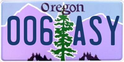 OR license plate 006ASY