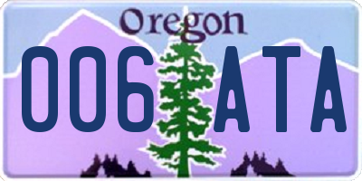 OR license plate 006ATA