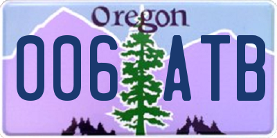 OR license plate 006ATB
