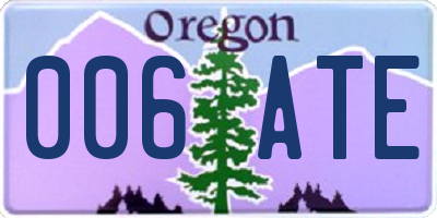 OR license plate 006ATE