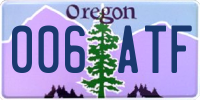 OR license plate 006ATF