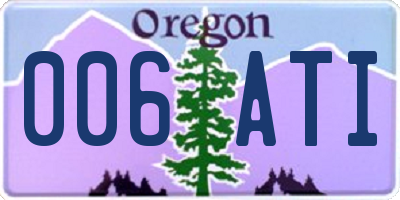 OR license plate 006ATI