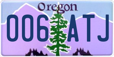 OR license plate 006ATJ