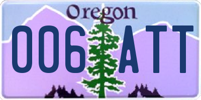 OR license plate 006ATT