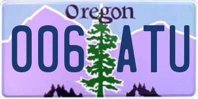 OR license plate 006ATU
