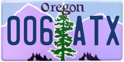 OR license plate 006ATX